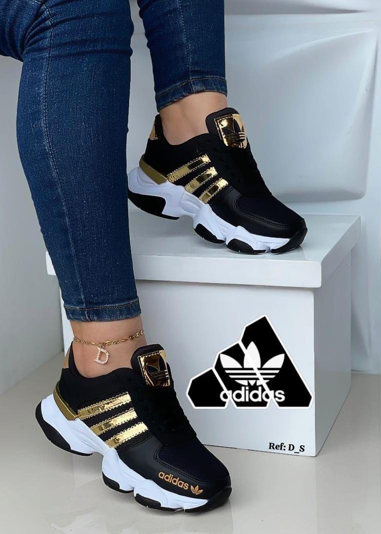 Bellos Adidas Dama Amc Negro Dorado